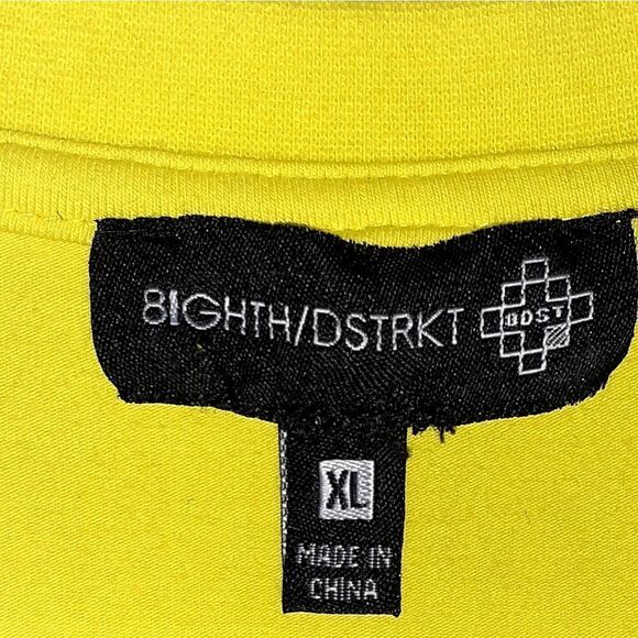 8ighth Dstrkt Tee Shirt Bear Hoodie Zipper Size XL Yellow - Picture 4 of 8
